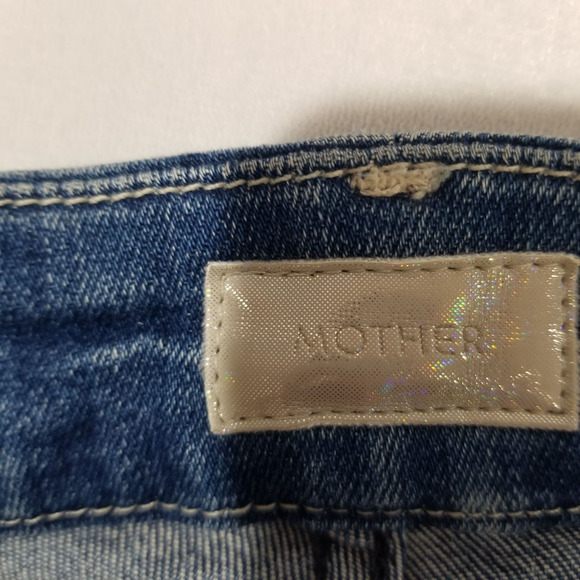 MOTHER The Looker Ankle Fray Jeans Size 28 Distressed Denim Naughty Intentions - Picture 5 of 12